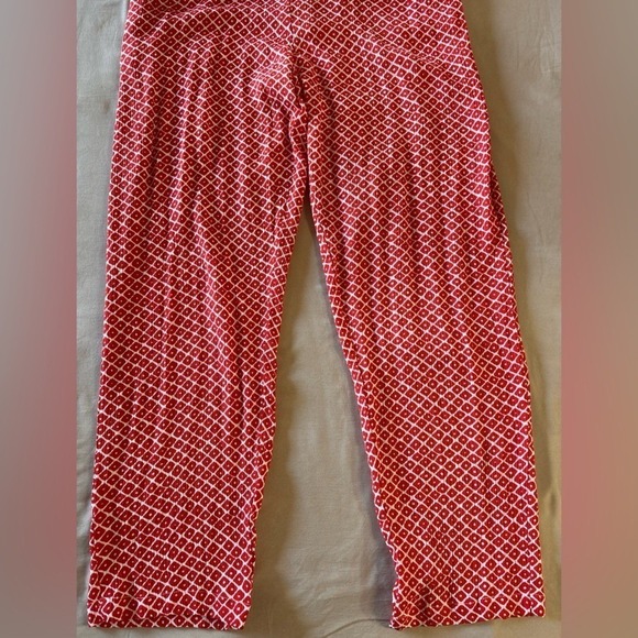 Angels by the Sea Hawaii Red White Diamond Print Ruffle Jumpsuit Womens Medium - Picture 9 of 10